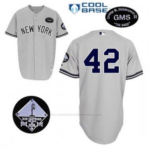 Camiseta Beisbol Hombre New York Yankees Mariano Rivera 42 Gris Gms The Boss Cool Base