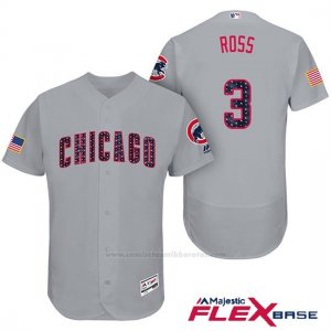 Camiseta Beisbol Hombre Chicago Cubs 2017 Estrellas y Rayas Cubs 3 David Ross Gris Flex Base