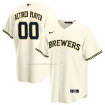 Camiseta Beisbol Hombre Milwaukee Brewers Primera Pick-A-Player Retired Roster Replica Crema