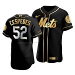 Camiseta Beisbol Hombre New York Mets Yoenis Cespedes Golden Edition Autentico Negro