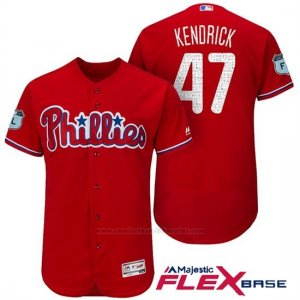 Camiseta Beisbol Hombre Philadelphia Phillies Howie Kendrick Scarlet 2017 Entrenamiento de Primavera Flex Base Jugador