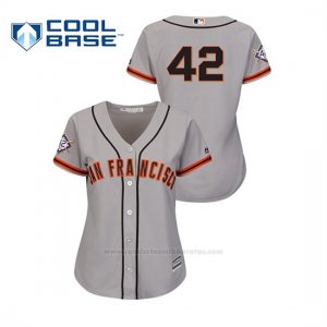 Camiseta Beisbol Mujer San Francisco Giants 2019 Jackie Robinson Day Cool Base Gris