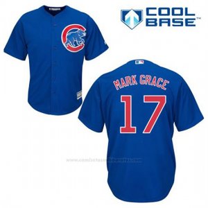 Camiseta Beisbol Hombre Chicago Cubs 17 Mark Grace Azul Alterno Cool Base
