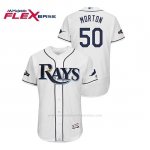 Camiseta Beisbol Hombre Tampa Bay Rays Charlie Morton 2019 Postseason Flex Base Blanco