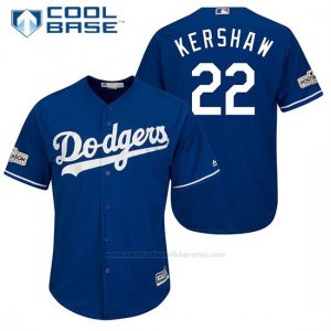 Camiseta Beisbol Hombre Los Angeles Dodgers 2017 Postemporada Clayton Kershaw Cool Base