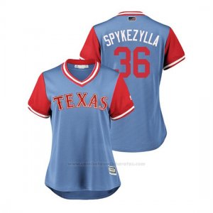 Camiseta Beisbol Mujer Texas Rangers Mike Minor 2018 Llws Players Weekend Spykezylla Light Toronto Blue Jays