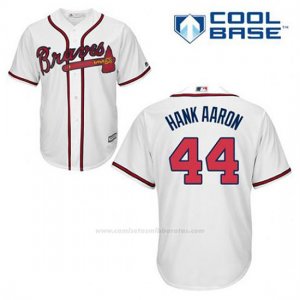 Camiseta Beisbol Hombre Atlanta Braves 44 Hank Aaron Blanco 1ª Cool Base