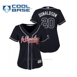 Camiseta Beisbol Mujer Atlanta Braves Josh Donaldson Cool Base Majestic Alternato 2019 Azul