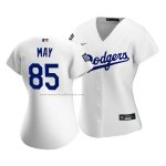 Camiseta Beisbol Mujer Los Angeles Dodgers Dustin May 2020 Primera Replica Blanco