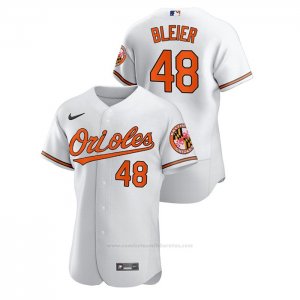 Camiseta Beisbol Hombre Baltimore Orioles Richard Bleier Authentic Blanco