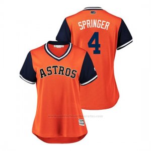 Camiseta Beisbol Mujer Houston Astros George Springer 2018 Llws Players Weekend Springer Orange