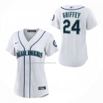 Camiseta Beisbol Mujer Seattle Mariners Ken Griffey Jr Primera Replica Blanco
