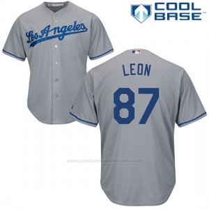 Camiseta Beisbol Hombre Los Angeles Dodgers Jose De Leon 87 Gris Cool Base