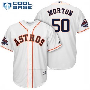 Camiseta Beisbol Hombre Houston Astros 2017 World Series Campeones Charlie Morton Blanco Cool Base