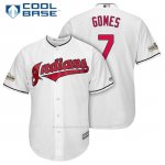 Camiseta Beisbol Hombre Cleveland Indians 2017 Postemporada 7 Yan Gomes Blanco Cool Base