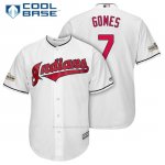 Camiseta Beisbol Hombre Cleveland Indians 2017 Postemporada 7 Yan Gomes Blanco Cool Base