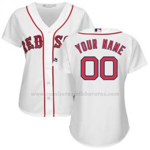 Camiseta Mujer Boston Red Sox Personalizada Blanco
