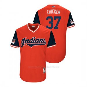Camiseta Beisbol Hombre Cleveland Indians Cody Allen 2018 Llws Players Weekend Chicken Rojo