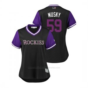 Camiseta Beisbol Mujer Colorado Rockies Harrison Musgrave 2018 Llws Players Weekend Musky Negro