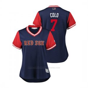 Camiseta Beisbol Mujer Boston Rojo Sox Christian Vazquez 2018 Llws Players Weekend Colo Azul