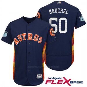 Camiseta Beisbol Hombre Houston Astros Dallas Keuchel 60 Azul 2017 Entrenamiento de Primavera Flex Base Jugador