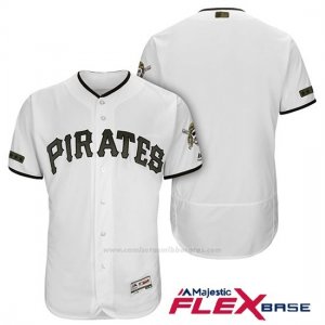 Camiseta Beisbol Hombre Pittsburgh Pirates Blanco 2018 1ª Alterno Flex Base