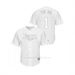 Camiseta Beisbol Hombre Tampa Bay Rays Willy Adames 2019 Players Weekend Replica Blanco