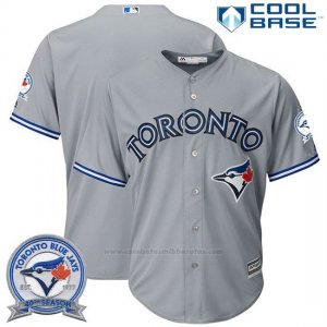 Camiseta Beisbol Hombre Toronto Blue Jays Gris Cool Base 40 Aniversario