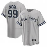Camiseta Beisbol Hombre New York Yankees Aaron Judge Big Tall Road Replica Gris