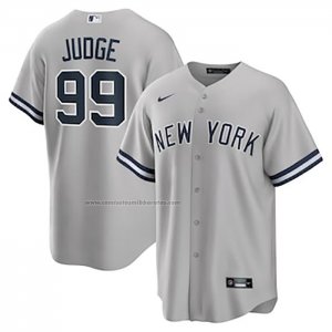 Camiseta Beisbol Hombre New York Yankees Aaron Judge Big Tall Road Replica Gris