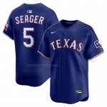 Camiseta Beisbol Hombre Texas Rangers Corey Seager Alterno 2 Limited Azul