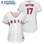 Camiseta Beisbol Mujer Los Angeles Angels 17 Shohei Ohtani Blancoplayer Cool Base