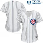 Camiseta Beisbol Mujer Chicago Cubs Blanco Autentico Coleccion Cool Base
