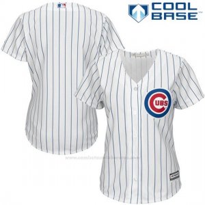 Camiseta Beisbol Mujer Chicago Cubs Blanco Autentico Coleccion Cool Base