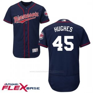 Camiseta Beisbol Hombre Minnesota Twins Phil Hughes Azul Autentico Coleccion Flex Base Custom