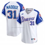 Camiseta Beisbol Hombre Atlanta Braves Greg Maddux Cooperstown Limited Blanco