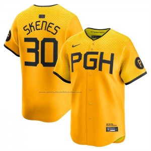 Camiseta Beisbol Hombre Pittsburgh Pirates Paul Skenes City Connect Limited Naranja