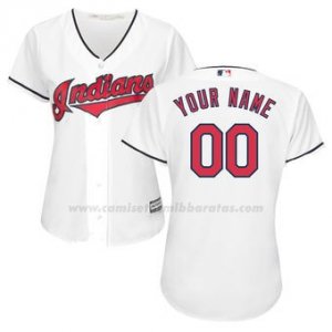 Camiseta Mujer Cleveland Indians Personalizada Blanco