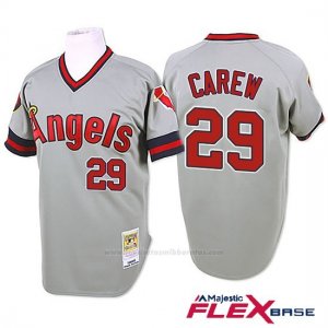Camiseta Beisbol Hombre Los Angeles Angels Rod Carew Autentico Coleccion Flex Base Gris Jugador