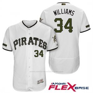 Camiseta Beisbol Hombre Pittsburgh Pirates Trevor Williams Blanco 2018 1ª Alterno Flex Base