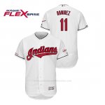 Camiseta Beisbol Hombre Cleveland Indians Jose Ramirez 150th Aniversario Patch 2019 All Star Game Flex Base Blanco