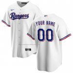 Camiseta Beisbol Hombre Texas Rangers Primera Replica Personalizada Blanco