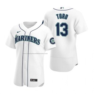 Camiseta Beisbol Hombre Seattle Mariners Abraham Toro Autentico Primera Blanco