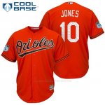 Camiseta Beisbol Hombre Baltimore Orioles 10 Adam Jones Naranja 2017 Entrenamiento de Primavera Cool Base Jugador