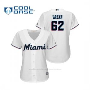 Camiseta Beisbol Mujer Miami Marlins Jose Urena Cool Base Majestic 1ª 2019 Blanco