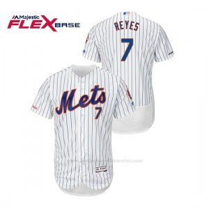 Camiseta Beisbol Hombre New York Mets Jose Reyes 150th Aniversario Patch Autentico Flex Base Blanco