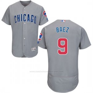Camiseta Beisbol Hombre Chicago Cubs 9 Javier Baez Autentico Coleccion Flex Base Gris