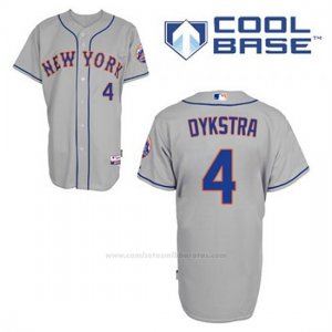 Camiseta Beisbol Hombre New York Mets Lenny Dykstra 4 Gris Cool Base