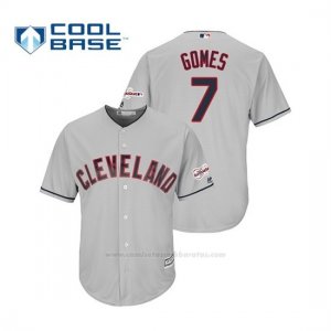 Camiseta Beisbol Hombre Cleveland Indians Yan Gomes 2019 All Star Game Patch Cool Base Gris