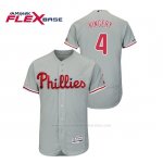 Camiseta Beisbol Hombre Philadelphia Phillies Scott Kingery 150th Aniversario Patch Flex Base Gris